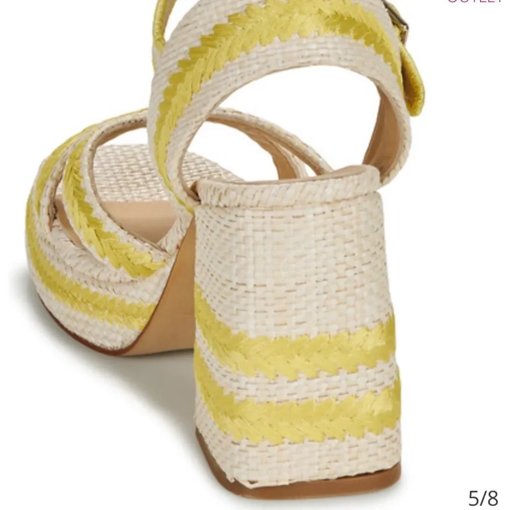 Castaner Vega Heels Heeled Sandals Shoes Raffia Embroidered Tan Green NIB 41